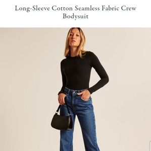 A&F Long-Sleeve Cotton Seamless Fabric Crew Bodysuit small